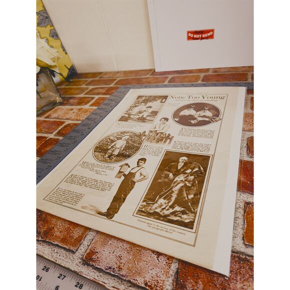 1918 "None Too Young - None Too Old" Original WWI‎ Sepia Tone Photo Article Page - Picture 14 of 16